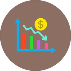 Loss Chart Multicolor Circle Flat Icon