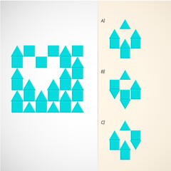 Find the Missing Piece. Shape completion questions, Find next shape