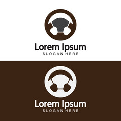 Steering wheel logo. Vector illustration.