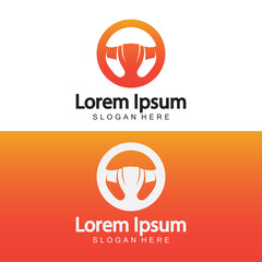 Fototapeta premium Steering wheel logo. Vector illustration.