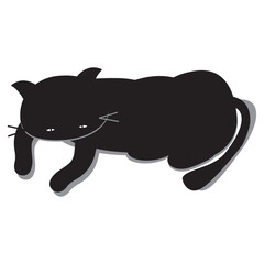 black cat lying down leisurely