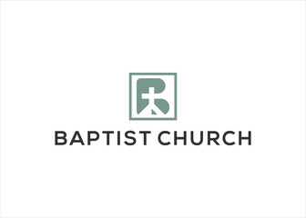 Obraz premium b baptist church logo design vector