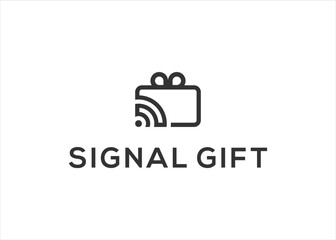 signal gift logo design vector