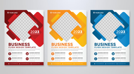 set of business flyer template