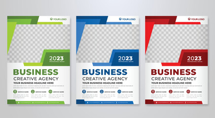 set of business flyer template