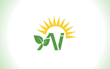 Green healthy leaf logo and Solar panel icon and Solar Energy symbol design and Eco sun logo design vector