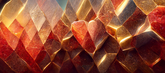 Vibrant red gold colors abstract wallpaper design