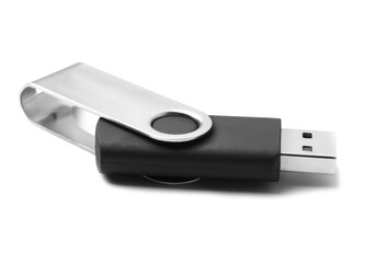 Modern usb flash drive isolated on white