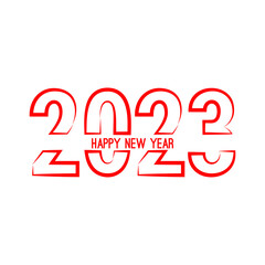 Happy new year 2023 template text design. Vector banner for flyer, brochure, booklet, greeting card.