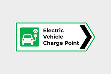 Electric vehicles (EV) charging station and charge parking signage in the United Kingdom UK. vector