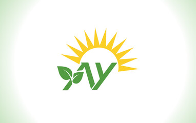 Green healthy leaf logo and Solar panel icon and Solar Energy symbol design and Eco sun logo design vector