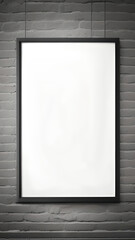 white frame on wall,gray wall