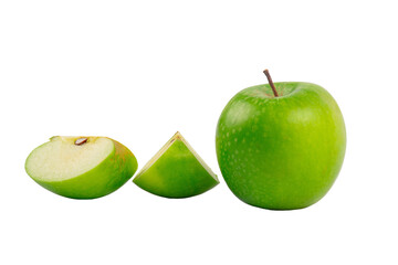 Fresh green apple isolated on transparent background