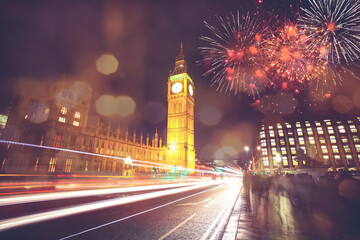 Fototapeta na wymiar New Year in UK