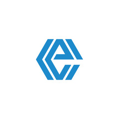 Obraz premium letter e diamond geometric hexagon logo vector