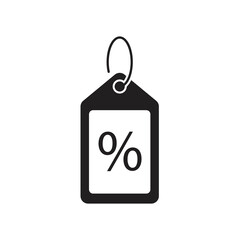 Discount tag icon design. Percentage label glyph icon. isolated on white background. vector illustration