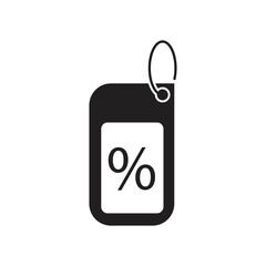 Discount tag icon design. Percentage label glyph icon. isolated on white background. vector illustration