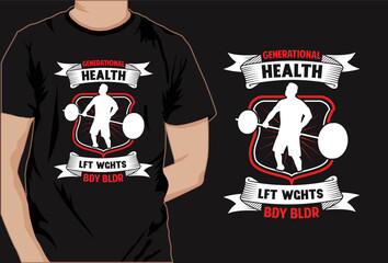 Gym workout fitness hard working vector t shirt