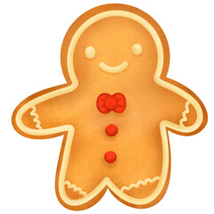 Christmas Cooking icing. Fancy cookie character. Gingerbread man cookie.