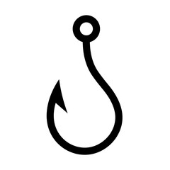 fishing hook flat logo icon vector illustration modern design isolated on white background