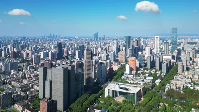 Scenery of Xinjiekou CBD in Nanjing, Jiangsu Province, China