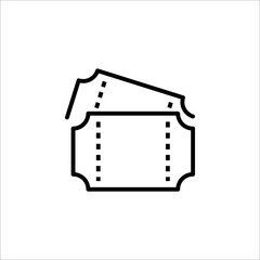 Ticket icon vector. Line raffle ticket symbol. Trendy flat outline ui sign design. Thin linear graphic pictogram for web site on white background