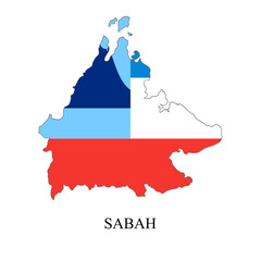 Sabah map vector illustration. Malaysian city. State in Malaysia. Borneo - obrazy, fototapety, plakaty