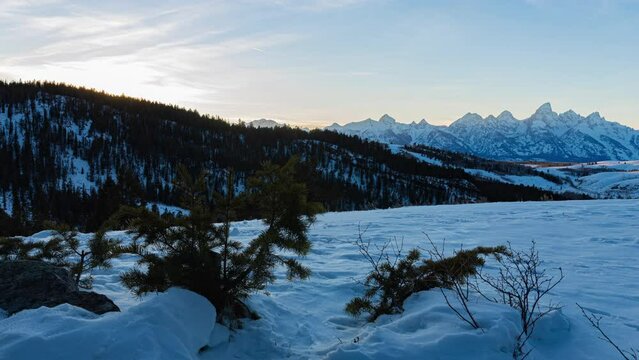 Time-lapse of late afternoon light near Grand Teton National Park inn Wyoming.  Shot in 4K