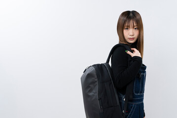 バックパックを持った女性