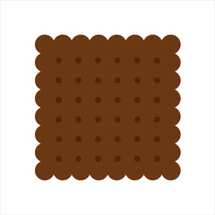 chocolate cracker biscuit flat icon vector illustration isolated on white background