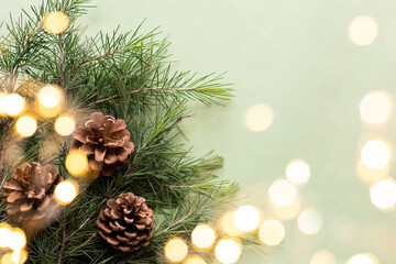 Fototapeta na wymiar Merry Christmas and Happy new year 2023 background. Winter holiday celebration mockup