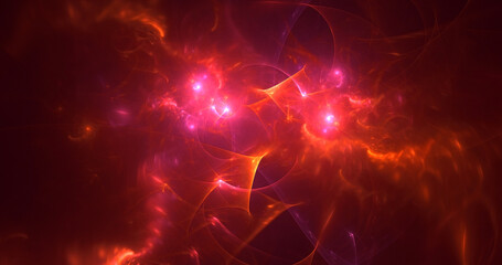 3D rendering abstract multicolor fractal light background