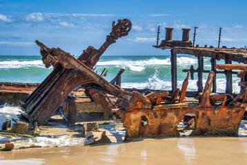 Queensland, Australia. Historic SS Maheno Wreck, Fraser Island