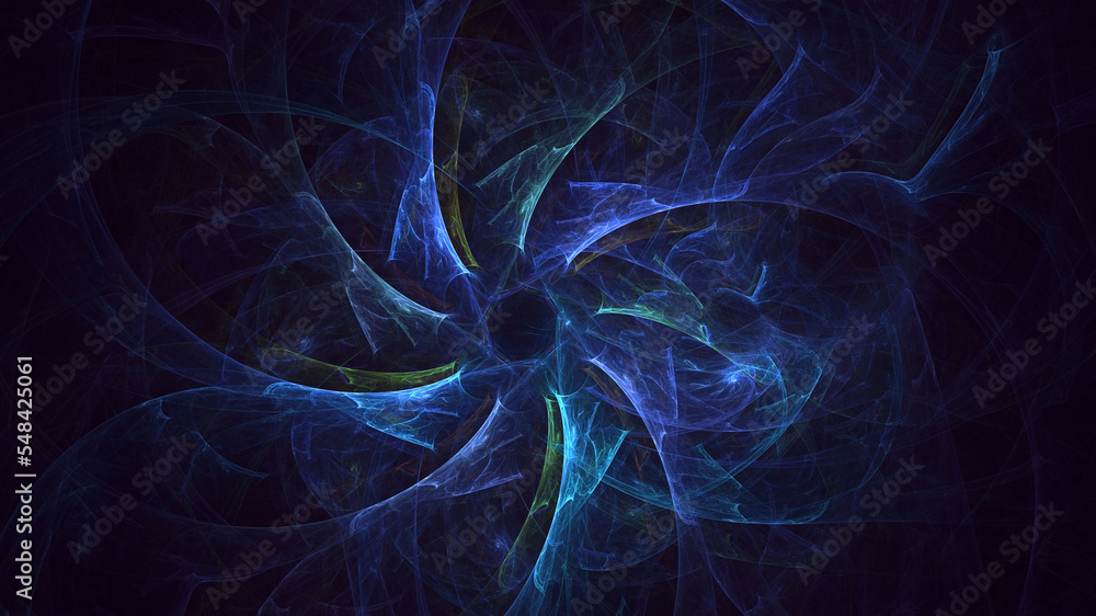Wall mural 3d rendering abstract multicolor fractal light background
