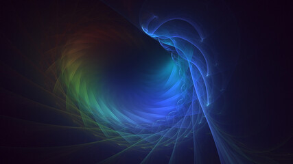 3D rendering abstract multicolor fractal light background