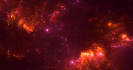 3D rendering abstract multicolor fractal light background