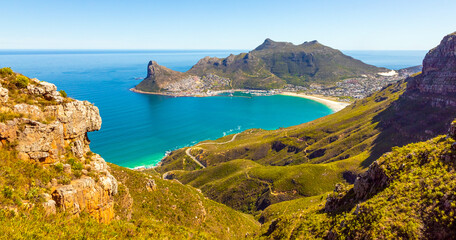 Obraz premium Hout Bay Coastal mountain landscape with fynbos flora in Cape Town