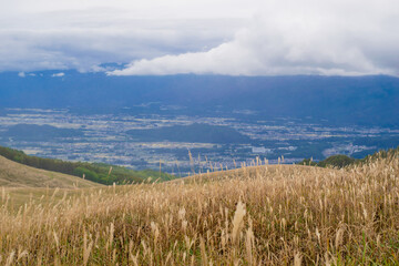 landscape with mountains and clouds