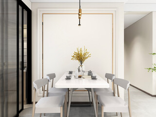 3D rendering, Nordic wooden style restaurant design