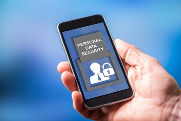 Personal data security concept on a smartphone