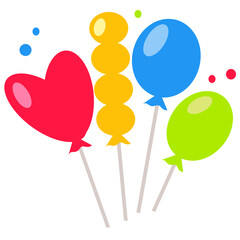 
Vector illustration of hot air balloons. Helium balloons. Colored balloons for the holiday. Isolated
