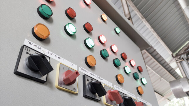 Switching and Control panel unit electrical  industry. View with the down side .