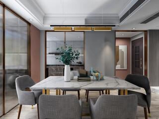 3D rendering, Nordic wooden style restaurant design