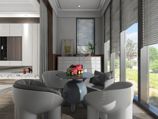 3D rendering, balcony design in urban buildings