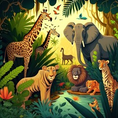 Wild Animals In The Jungle