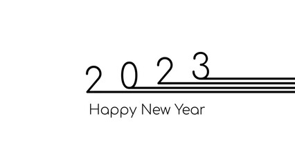 Happy new 2023 year Elegant gold text with light. Minimal text template