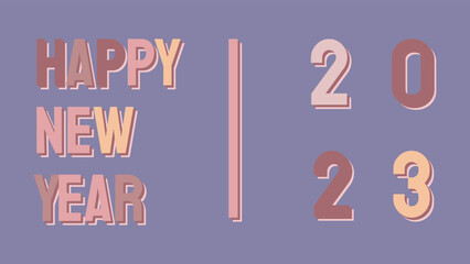 Happy new 2023 year Elegant gold text with light. Minimal text template
