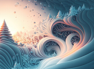 Swirly Winter Scene