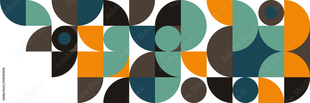 Wall mural abstract geometric pattern design in retro style. vector illustration.