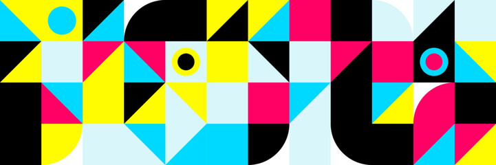 Obraz premium Abstract geometric pattern design in retro style. Vector illustration.